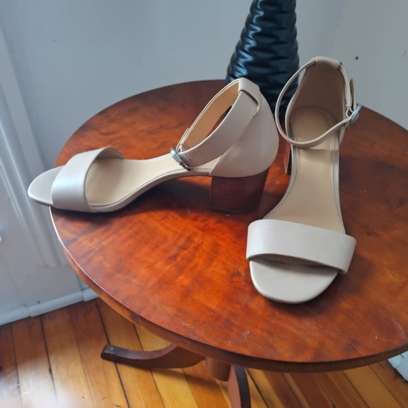 MICHAEL Michael Kors block heel ankle strap heeled sandal in nude - Picture 1 of 6